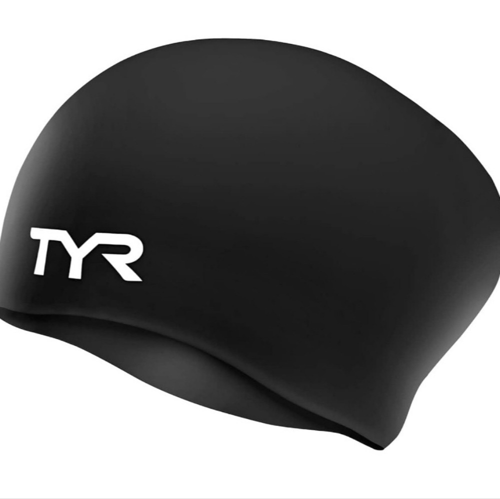 TYR Youth Long Hair Silicone Wrinkle-Free Swim Cap - Picture 3 of 4